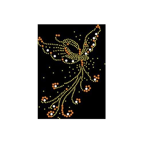 2pc/lot butterfly patches design stone motif hot fix rhinestone transfer motifs iron on rhinestone motifs