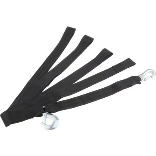 20ft Boat Nylon Winch Strap Double Hooks Replacement Attachment Black Durable