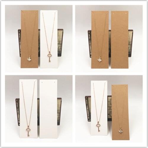 24Pcs/Lot 18.6x5.6cm Brown White Long Strip Rectangle Necklace Cards Packing Display Jewelry Organizer DIY Handmade Paper Cards