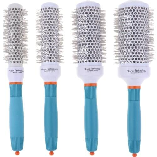 4 Sizes Pro Ceramic Round Barrel Hair Brush Iron Radial Comb Curly Hair Comb