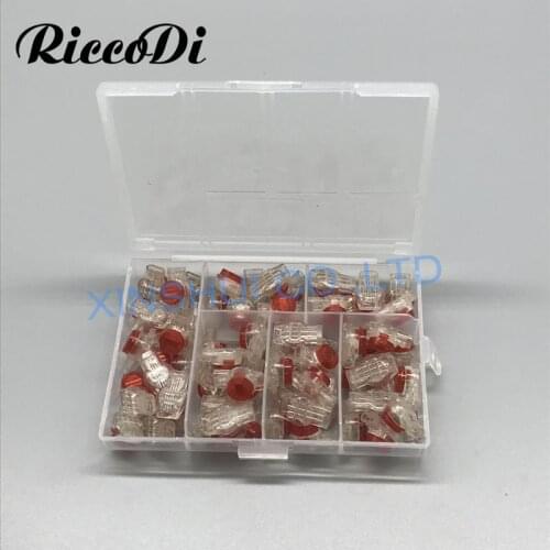 55PCS Phone Wire Butt Splice 3 Pole Wire Cable Connection Wire Terminals Quick-Fit Splicing Head UR Wire UR Connector