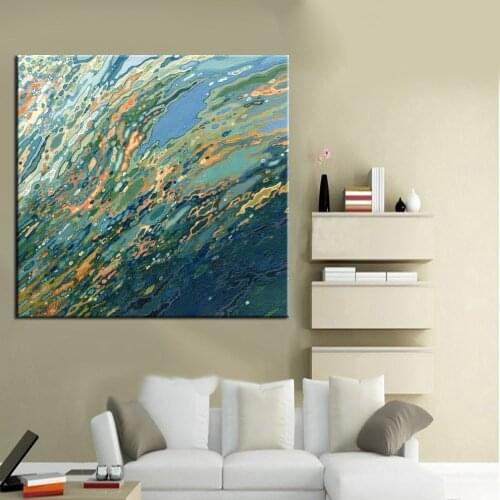 New Design Wholesale Unique Design High Quality Handmade Living Room Abstract Sea Oil Painting On Canvas