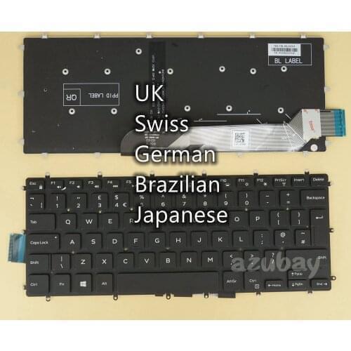 UK Swiss German Brazil JP Keyboard for Dell Inspiron 7373 2-in-1, 7573 2-in-1, 3493 5369 5370 7370 7380 7472 7570 7580, Backlit