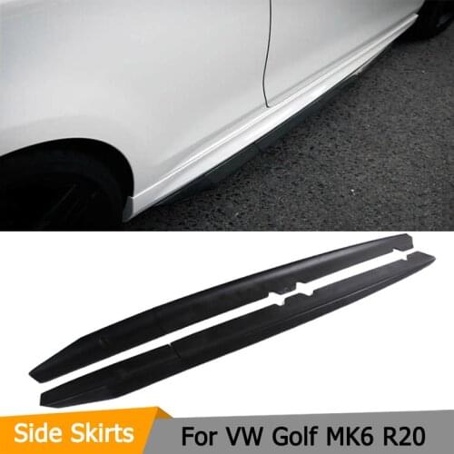 Car Side Skirts Extension Apron Lip for VW Golf MK6 R20 Bumper Only 2010 - 2013 Side Skirts Body Kits Carbon Fiber / FRP