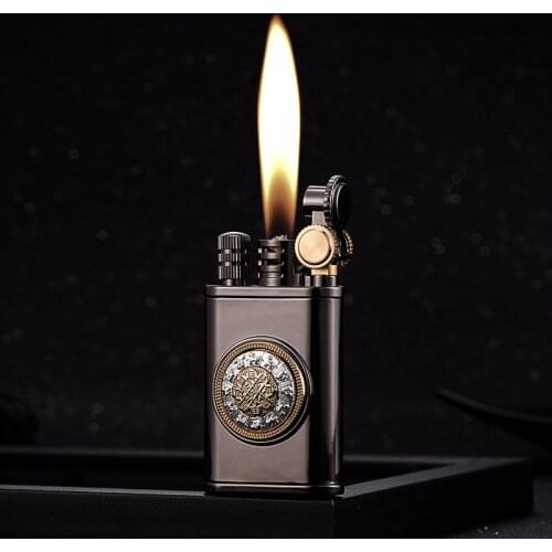 Gasoline Retro Vintage Flint Grinding Wheel Million Matches Kerosene Machine Creative Matches Windproof And Waterproof Lighter