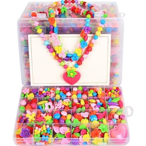 1000pcs DIY Handmade Beads Toys For Children With Accessory Set Girl Weaving Bracelet Jewelry Making Toys Creative Children Gift