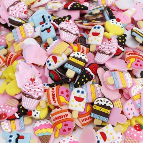 Canke Ice Cream Flat Back Resin 20pc Fashion Soft PVC Scrapbook Resin Cabochon Candy Resin For DIY Phone Hair Rope Decoration