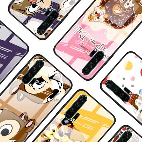 Disney Chip 'n' Dale cute for Honor 30 20 10 9X Pro Plus Lite 8X Huawei Y8P Y6P Y5P Y9 Y7 Y6 2019 Tempered Glass Phone Case