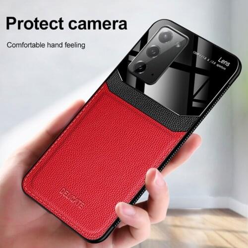 Delicate Camera Protection Leather Back Case For Samsung Galaxy S20 FE S21 S10 S8 S9 Plus A51 A71 Note 8 9 10 20 Ultra Cover
