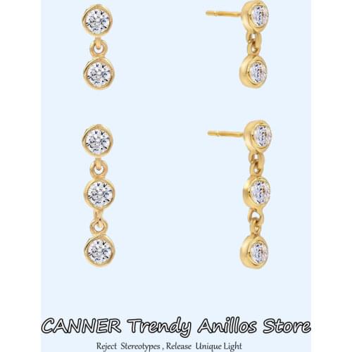 1 Pair 925 Sterling Silver Stud Earrings AAAAA Zircon Simple Style Earring For Women Accessories Wedding Jewelry pendientes W4