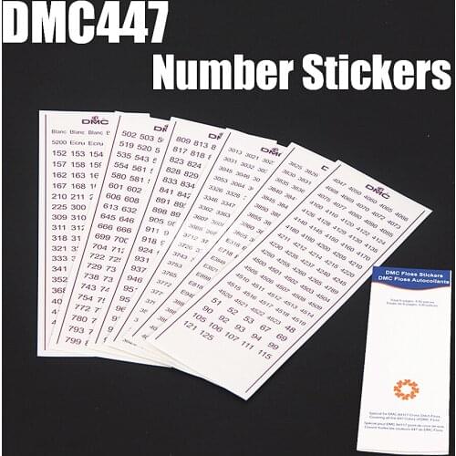 DMC447 Number Stickers For 5D Diamond Painting Kits Moasic Embroidery Accessories Cross Stitch Kits Dropshipping