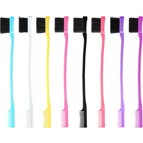 Double Headed Cosmetic Brush Multifunctional Makeup Brush Multicolored Eyebrow Hairdressing Brush Toothbrush Styling E1085