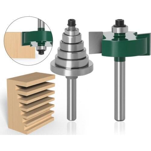 Rabbet Router Bit With 6 Bearings Set -1/2"H - 1/4" 6mm Shank Woodworking Cutter Tenon Cutter For Woodworking Tools