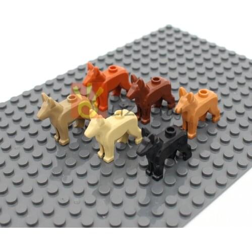 MOC Dog Alsatian German Shepherd 92586 City Street View Garden Scene Bricks Building Blocks Compatible with Assembles Particles