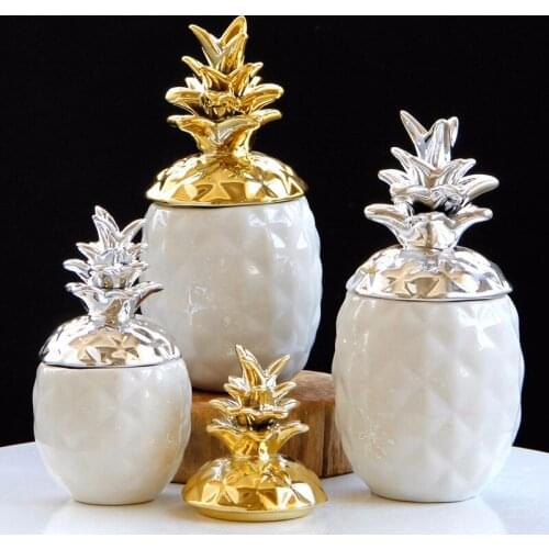 Storage Tank Ornament Figurine Ceramic Trinket Box Living Room Dining Table Decor