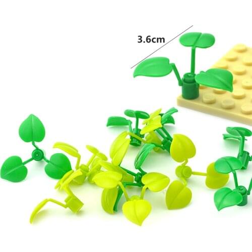 40PCS MOC Bricks 6255 Broadleaf Clover-lucky Grass Building Blocks Compatible all brands Flower Plant Parts City DIY Assembles