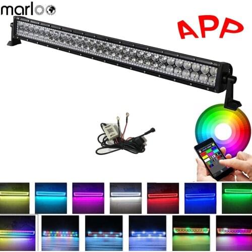 Marloo Off road LED driving light 4x4 180W 32 Inch car Led light bar Chasing RGB Halo Ring led Fog lights for Jeep Truck ATV