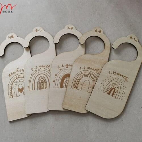 Set of 5 rainbow Baby wooden closet divider baby room wall-mounted clothing newborn baby wardrobe closet new mother gift