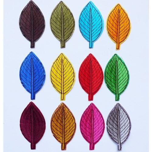1Pc 12 kinds Leaf Embroidery Iron On Cheap Patches Stickers For Clothing Jeans Jacket Cap Applique Leaves Badges DIY Accessories