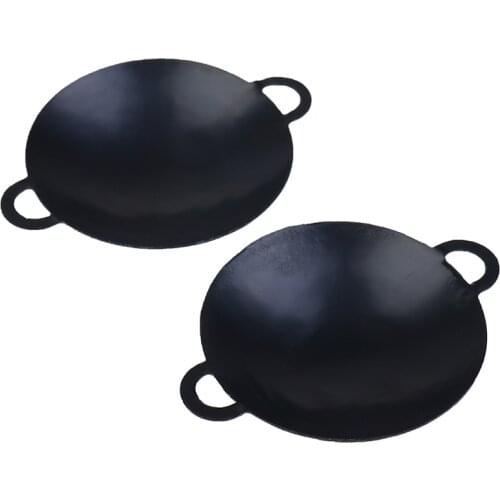 New 1/12 Scale Black Dollhouse Miniature Metal Frying Pans Cooking Pot Cookware Kitchen Accessory