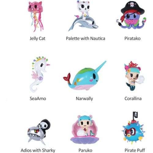 Original Tokidoki Marine Series Hanging Blind Box Cute Key Chain Mobile Phone Backpack Pendant Doll Toy Model Gift