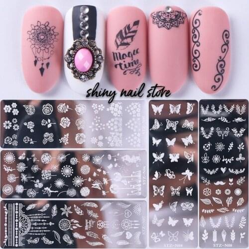 Nail Stamping Plates Line Pictures Nail Art Plate Stainless Steel Design Stamp Template for Printing Stencil Tools SNGB1