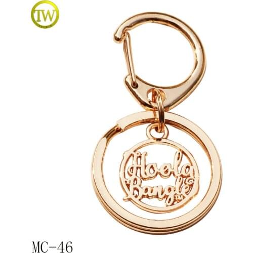 Custom key chain metal chain hang tag metal logo label for bags