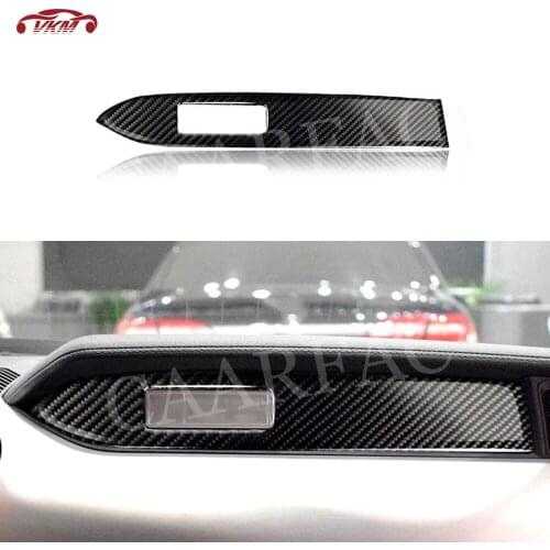 Carbon Fiber Car Passenger seat Dashboard Decoration Strip Trim Sticker For Ford Mustang 2015 2016 2017 LHD Car Styling