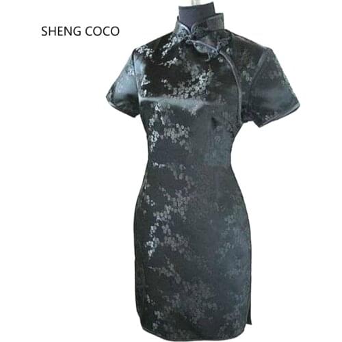 SHENG COCO Traditional Chinese Dress Mujer Vestido Womens Satin Qipao Mini Cheongsam Flower XL XXl XXXL 4XL 5XL 6XL Plus Size