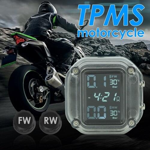 Waterproof LCD Tire Pressure Monitoring System Motorcycle TPMS USB Rechargeable Easily Installation Personal Motorbike Parts