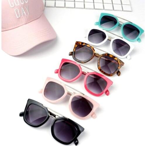 Children Sunglasses Cute metal Mirror Double bracket Sunglasses UV400 Plastic Sport Sun Glasses For Baby Girls Boys Glasses Oc