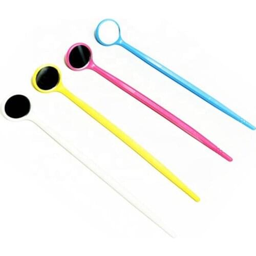 5 Pieces Eyelash Extension Check Mirror Disposable Dental Looking Glass Mouth Mirror PC Anti-Fog Lens Beauty Makeup Tools