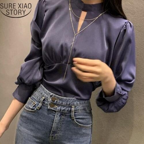 2021 Spring New Ruched Splicing Slim Elegant Blouse Women Puff Sleeve Tops Chic Fashion Sexy Bandage Backless Hollow Out Shirt
