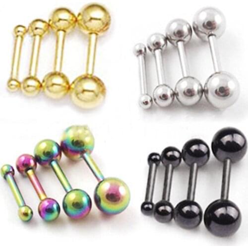 1PC Women Titanium Steel Ear Studs Piercing Tragus Earrings Cartilage Helix Small Ball Ear Bone Stick Lip Piercing Jewelry