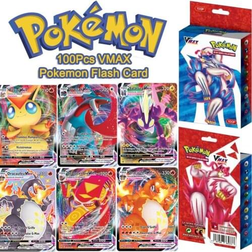 100Pcs Pokemon English Flash Card Mega Flash Card MEGA Flash Card EX Game Collection Cards Childrens Toys Birthday Gifts