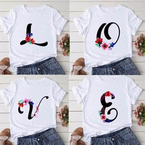 2021 New Summer Letter Printed Women T-shirt Harajuku Short-Sleeved O-Neck Tee Shirt Girl Tee Top Fashion Tshirt Female Clothing