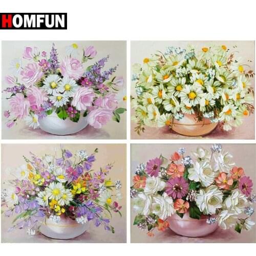 HOMFUN Full Square/Round Drill 5D DIY Diamond Painting "Flower landscape" 3D Embroidery Cross Stitch 5D Home Decor Gift
