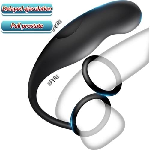 Anal Vibrator Scrotum Stimulate Cock Ring Delayed Ejaculation Male Prostate Massager Butt plug Remote Control Sex Toys For Men