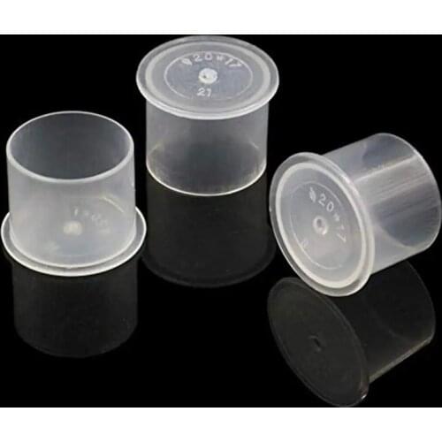 100 PCS 20*17mm Top Hat Style Tattoo Ink Cups White Plastic Disposable Ink Caps For Tattoo Ink