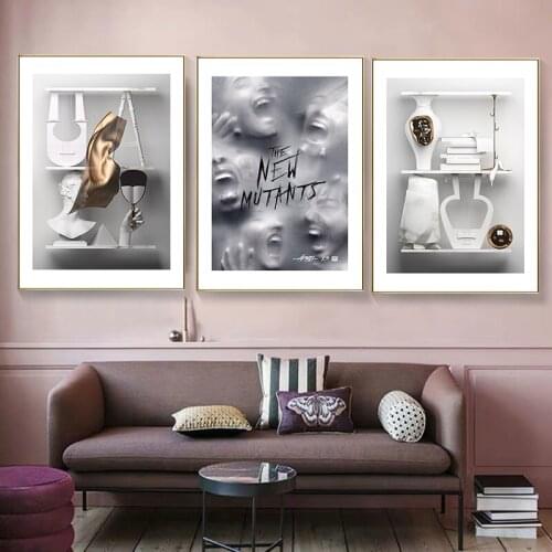 Black and White Abstract The New Mutants Poster Movie Canvas Painting Poster Print Home Decor Wall Art Pictures No Frame
