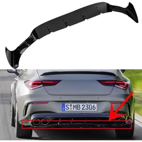 Black Car Styling Rear Bumper Lip Diffuser Spoiler Splitter for Mercedes Benz W118 C118 CLA35 CLA45 AMG Line 2019 2020 2021 2024