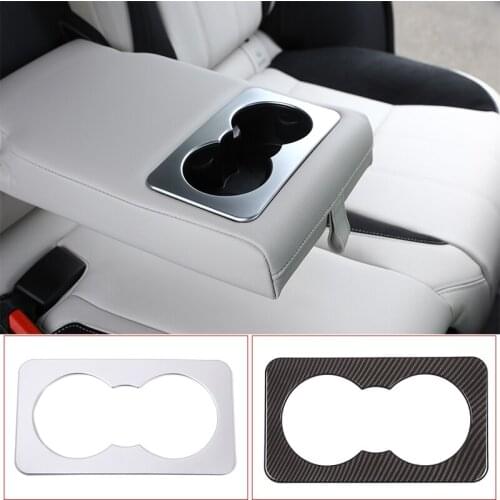For Land Rover Range Rover Velar 2017-18 ABS Chrome Car Interior Rear Seat Water Cup Holder Frame Covers Trim Decorative Sticker