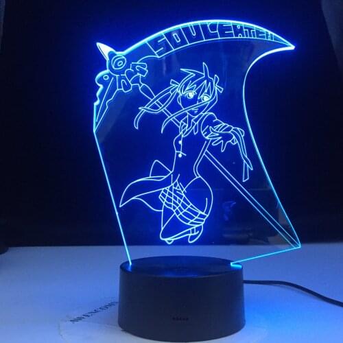Eater Maka Albarn Anime Soul Figure Kids Led Night Light for Home Decoration Girls Room Bedside Desk 3d Lamp Gift Color Changing