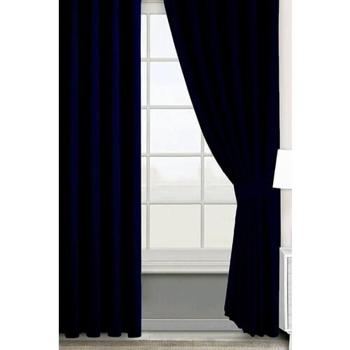 Evdepo Home Ready Made Blackout Blackout Pilesiz Backdrop Curtain Navy Blue 130x240 cm