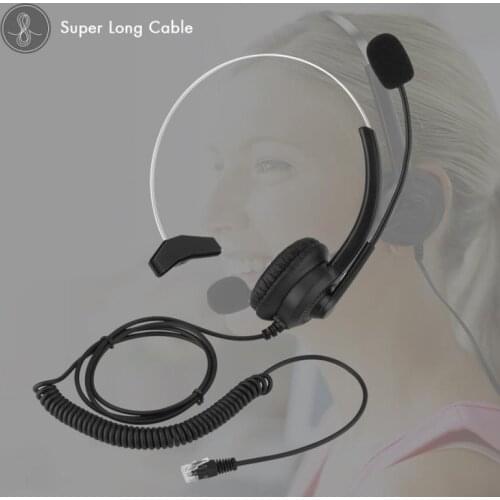 KINGSTAR Call Center Headset With Microphone Crystal Plug Telephone Voice Interphone Headphone Customer Services Wired Earphones