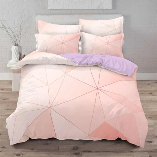Geometric 3D Duvet Cover Pillowcase Soft Quilt Cover Bedding Set Bedroom Single Twin Queen Double King Full Size 2/3 Pcs