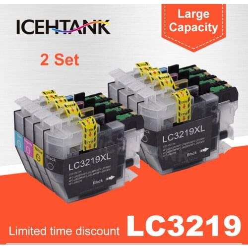 ICEHTANK 2Sets LC3219 XL Full Ink Cartridge LC 3219 Compatible for Brother MFC-J5330DW MFC-J5335DW MFC-J5730DW Printer