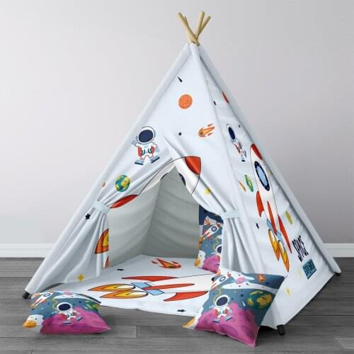 Play Tent for Kids Wigwam Portable Indoor Playground Tents Children Bedrooms Space Planet Rocket Saturn Model 112