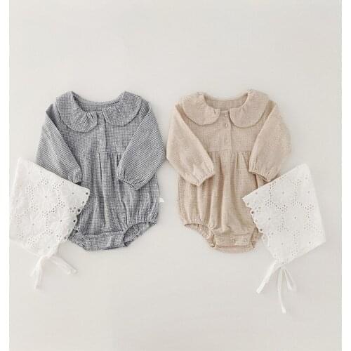 Baby Girl Clothes Baby Romper Newborn Baby Clothes Spring Plaid Baby Girl Romper Cotton Infant Baby Boy Romper Jumpsuit With Hat