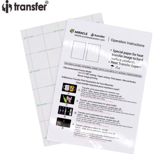 I-transfer Laser Transfer Paper Pro A4 for Hard Surface Products Ceramic,Glass,Steel Mugs Crystal Products (50 Sheets)